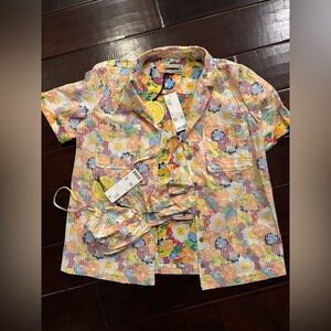 UO Jupiter Floral 2-piece matching set (Bralette & Top)